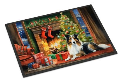 NEW Sheltie Cozy Christmas Doormat Front Door Mat Indoor Outdoor Rugs for Entryway, Non Slip Washable Low Pile, 18H X 27W