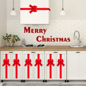 8 Pcs Christmas Cabinet Ribbons Bows for Kitchen 78.8 Inch Red Large Christmas Door Ribbon Cabinet Bows for Gifts Xmas Tree Home Wall Furniture P