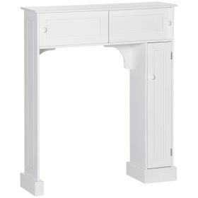 HOMCOM Over The Toilet Bathroom Cabinet, Freestanding Bathroom Storage Organizer with Adjustable Shelves, Toilet Rack, White